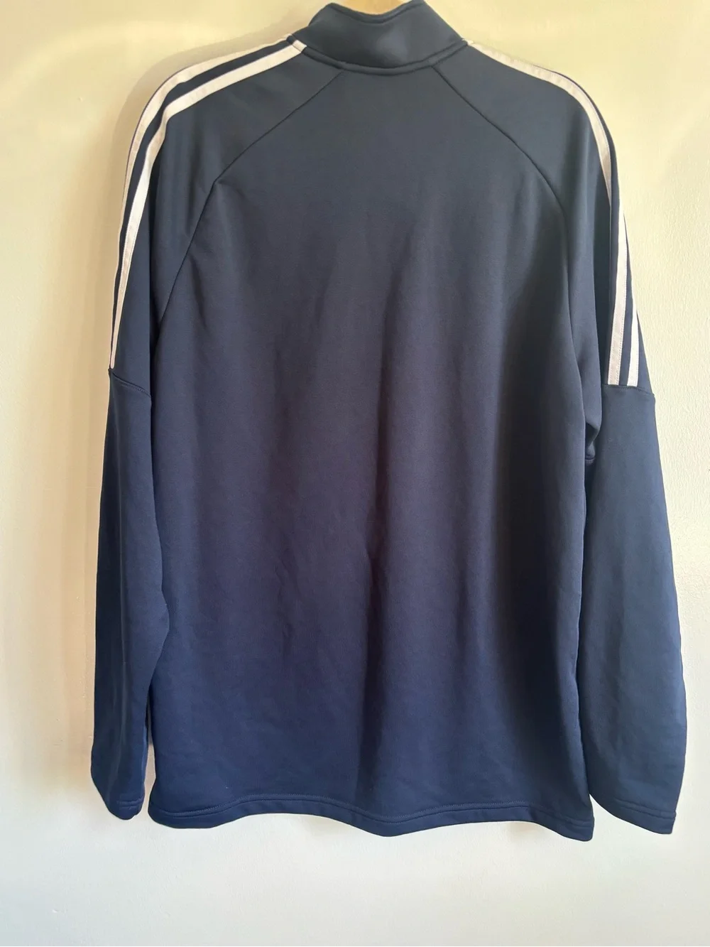 Men’s Adidas Navy Half-Zip Golf Pullover with White Stripes size XL